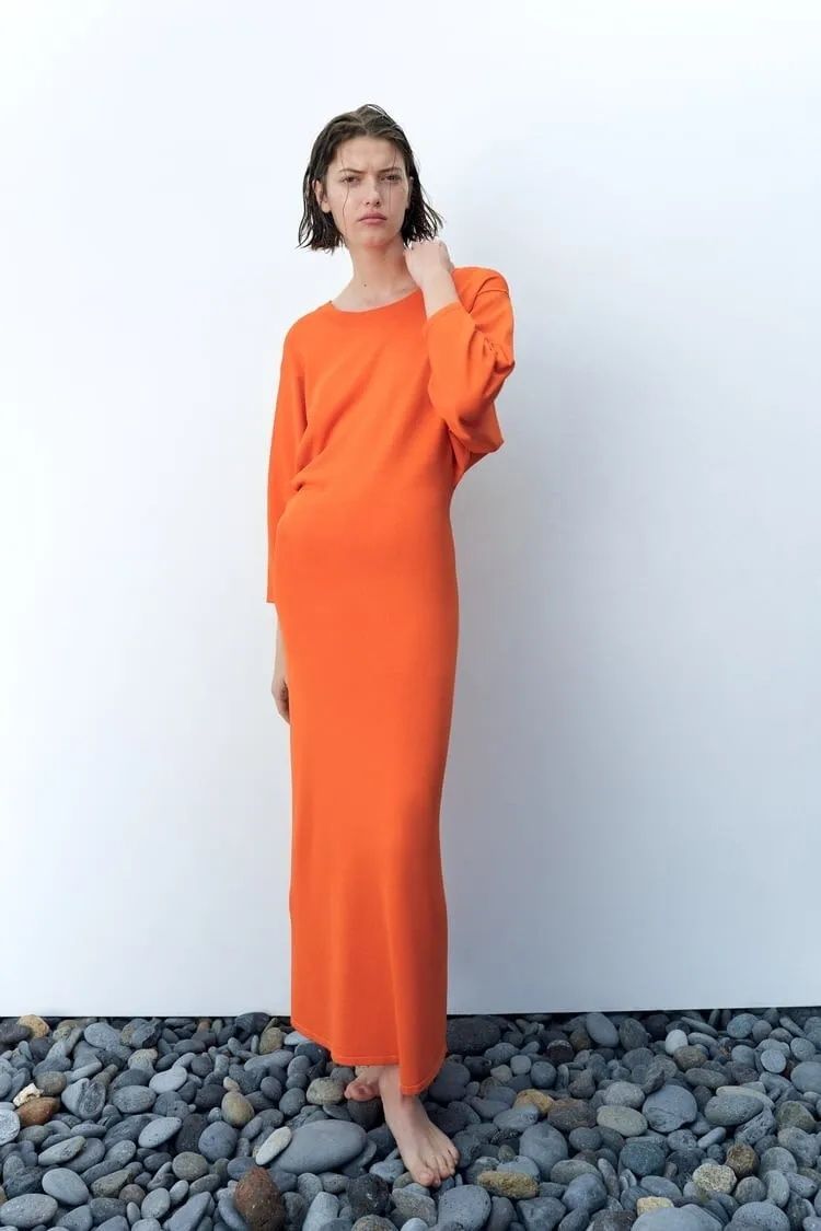ZARA дълга рокля плетиво р-р ХС/С