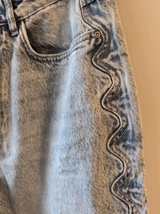 Blugi albaștri cu model pe picior, Reserved, măsura 38