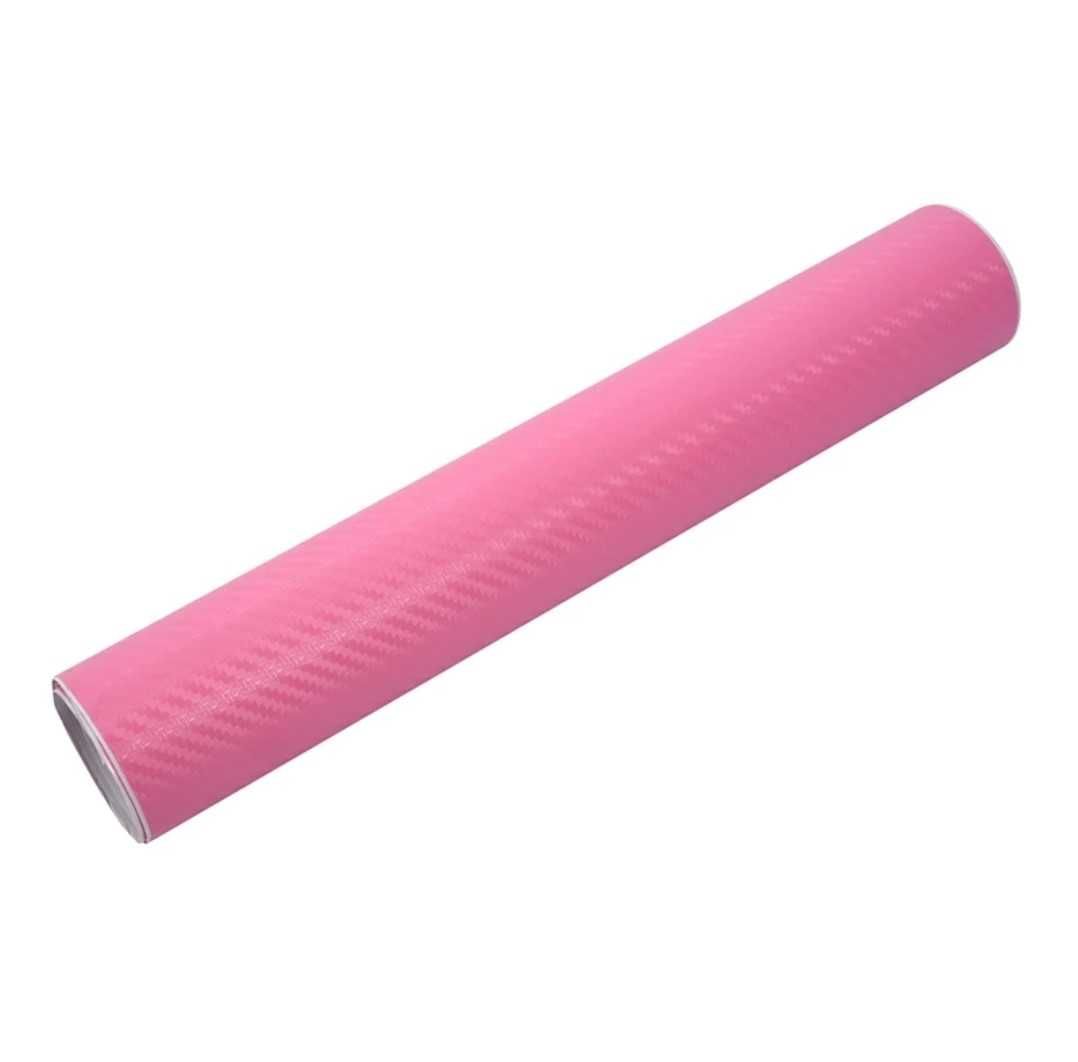 Folie Carbon 3D culoare roz dimensiuni 127x10 cm