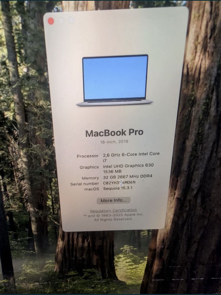 Apple MACBOOK PRO 16 2019 I7 32GB 1TB RX 5500M 8GB