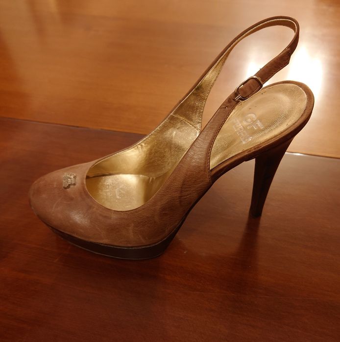 Pantofi GF Gianfranco Ferre, piele naturala, decorativa, caffe, 37