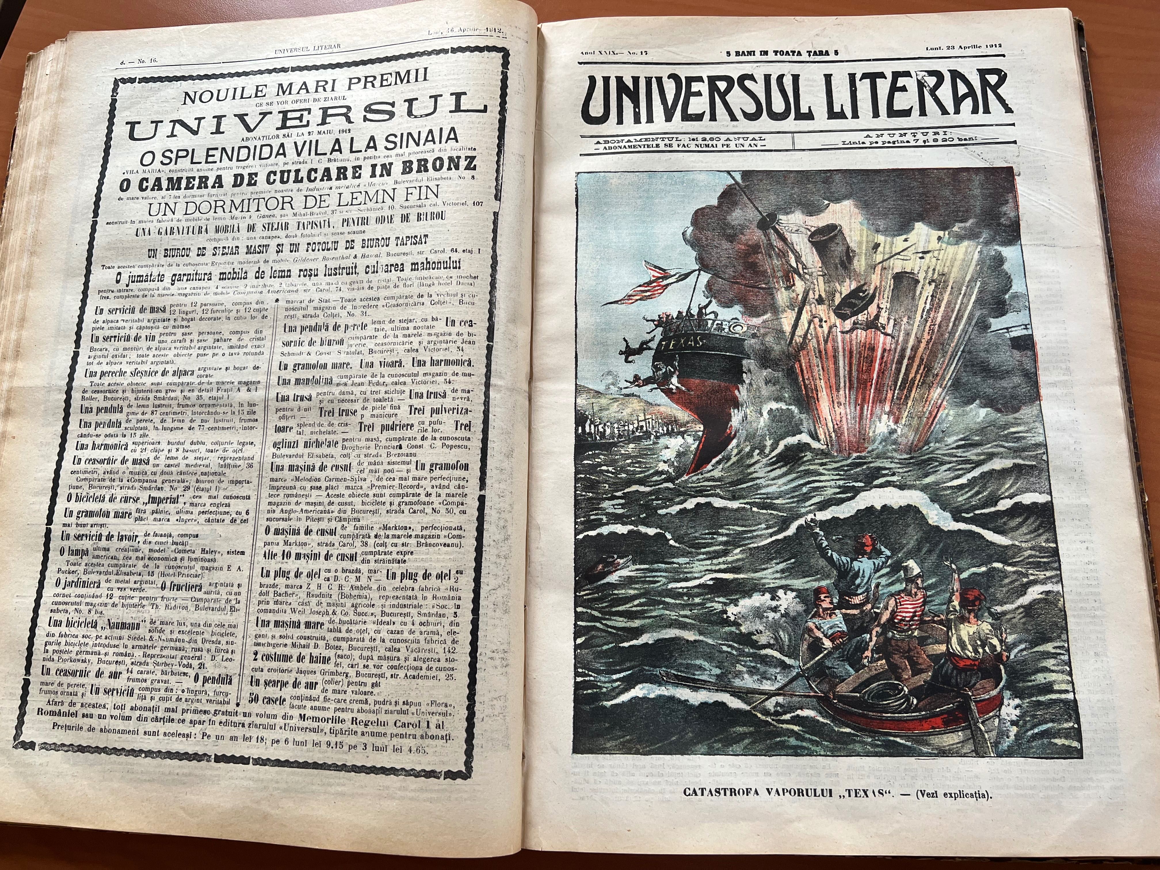 Colectie excepțională Universul Literar 1909 - 1913 - Legate în album