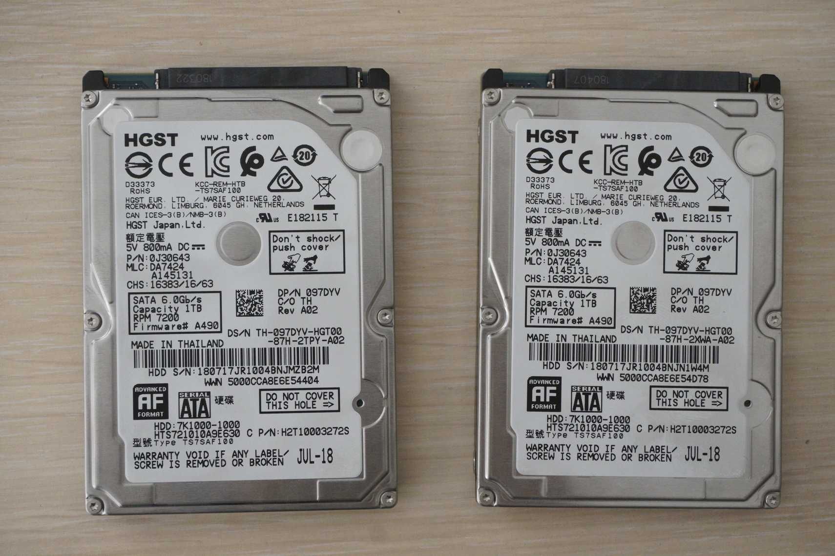 [1TB] Хард Диск HDD за Лаптоп / Нископрофилен HGST 2.5" / Вкл.ДДС