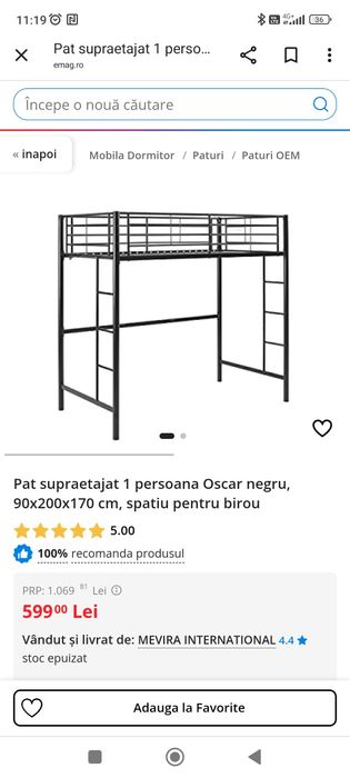 Pat Supraetajat pentru o persoana.
