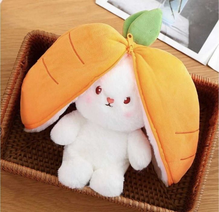 Мягкая игрушка Зайка в Морковке 2в1 25 см