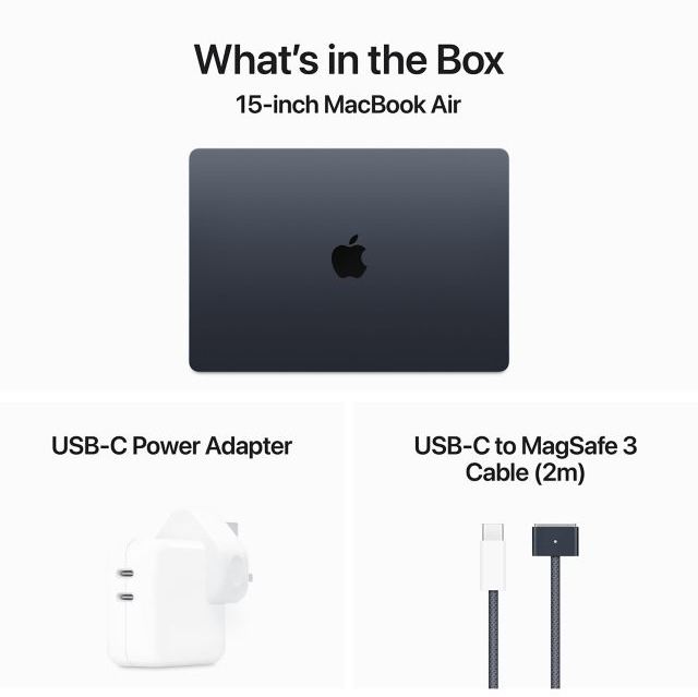 НОВ!!! Лаптоп Apple MacBook Air M3 (2024), 13.6”, 8GB RAM, 512GB, Midn