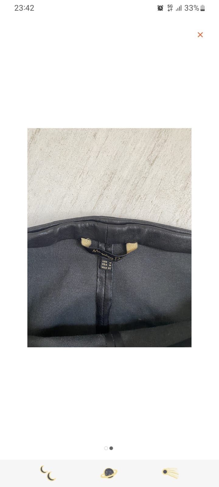 Massimo Dutti pantaloni piele naturală XS