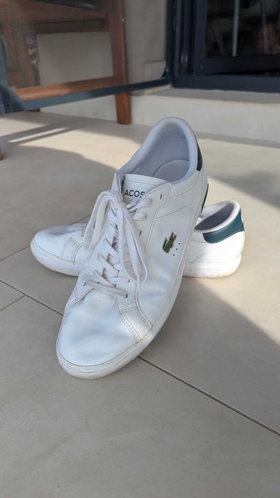Adidasi Lacoste albi
