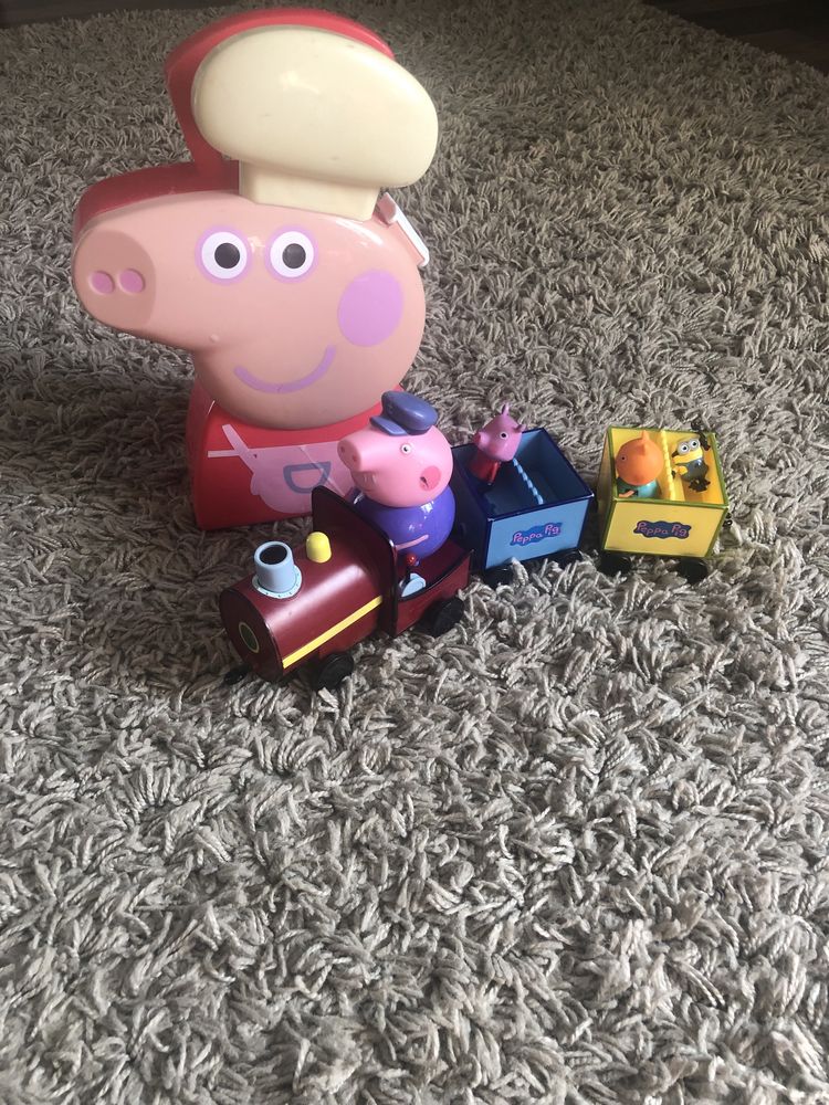 Peppa Pig Trenuletul lui Grandpa Pig+2 figurine+cutie Peppa Pig