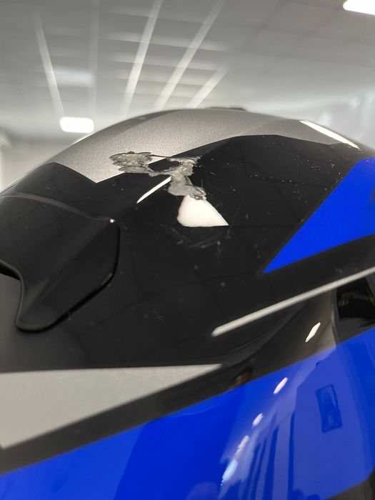 Мото Каска SCORPION EXO-R1 EVO AIR BLAZE Blue-Black L 59-60 см,дефект