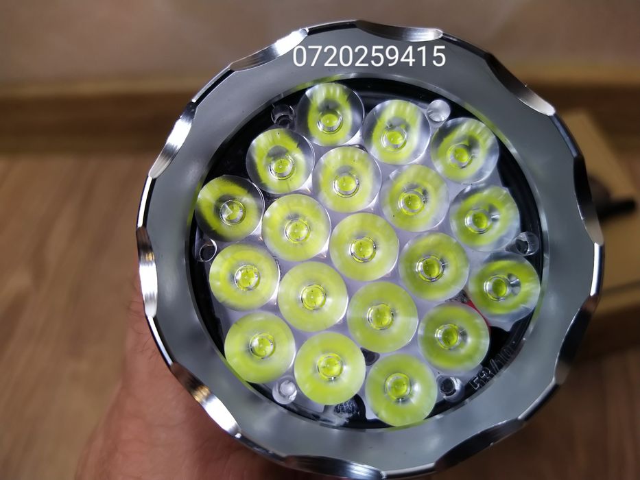 Lanterna Profesionala 19 LED-uri 3200LM, Reincarcabila + Cadou!
