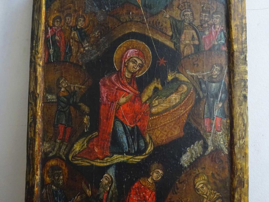 Icoana ‘Nasterea Domnului’, pe lemn, Veche si RARA