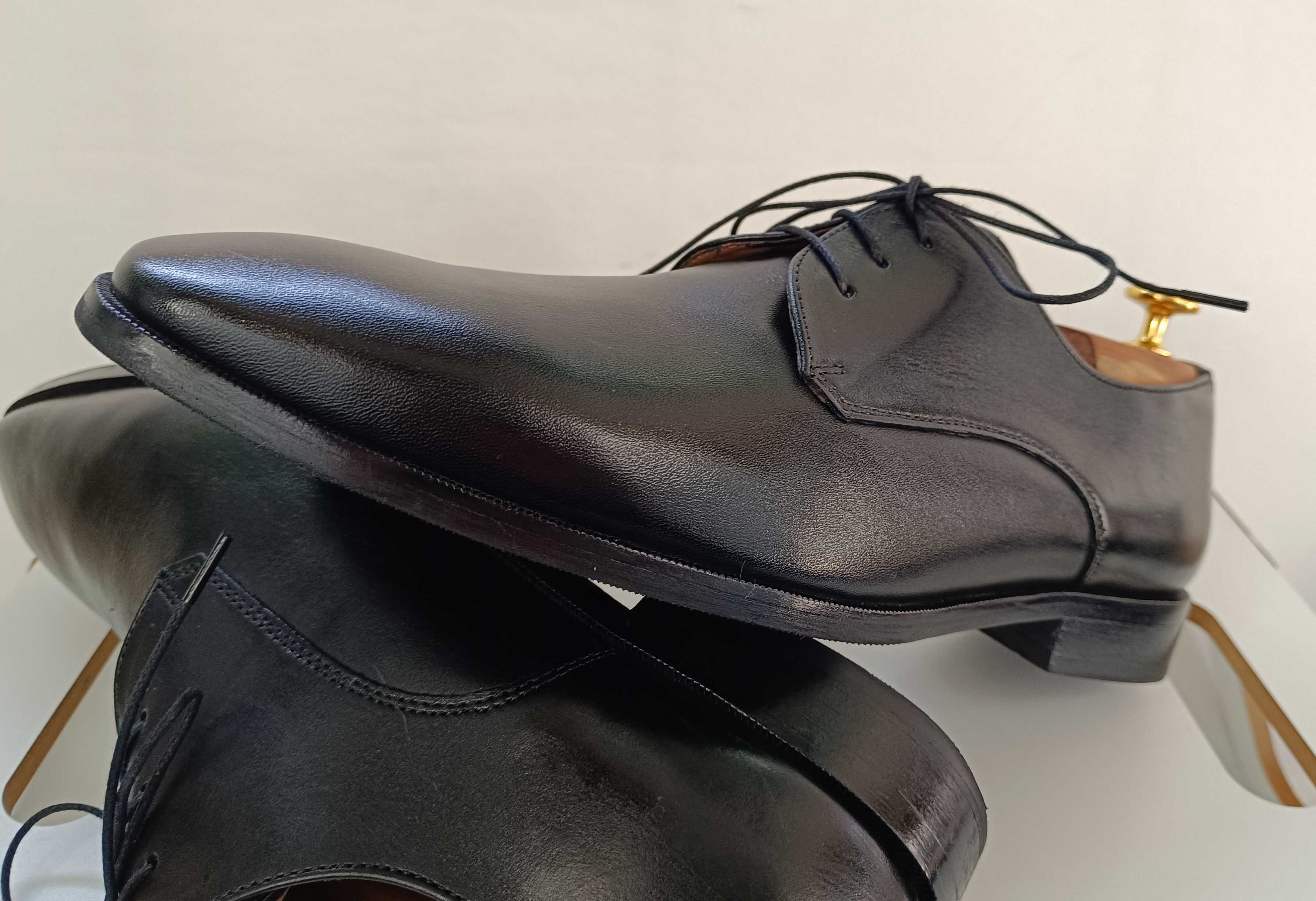 Pantofi derby 44 plain toe Gordon & Bros piele naturala moale
