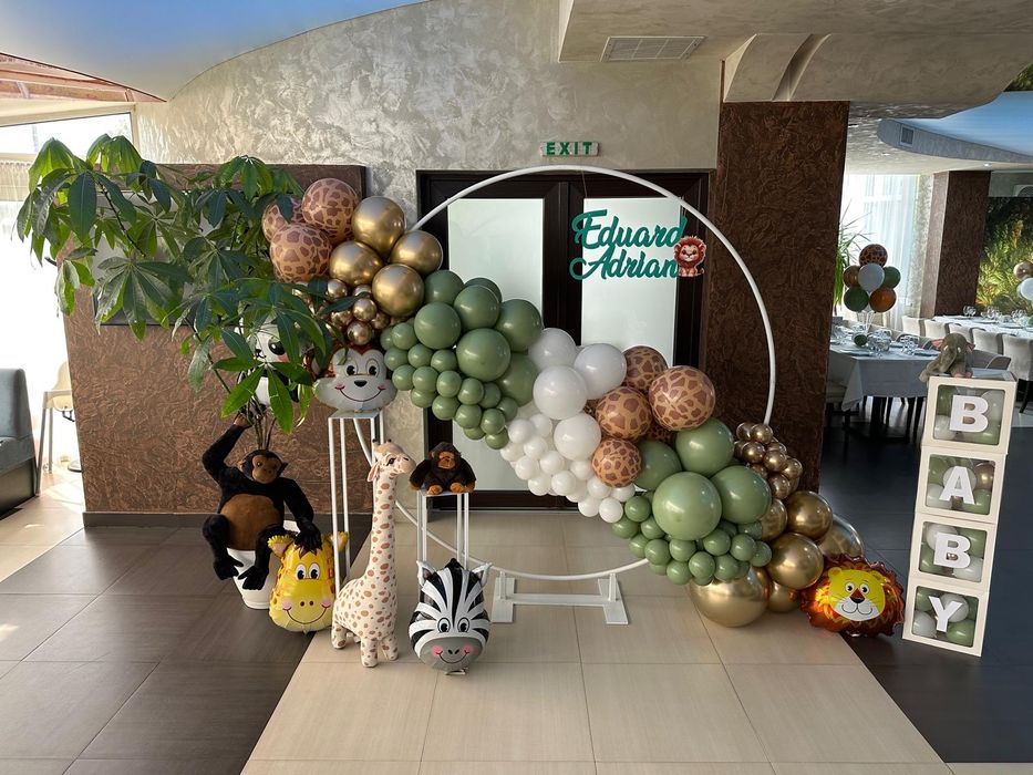 Fum greu cu gheață carbonică / Aranjamente cu baloane / Photo corner