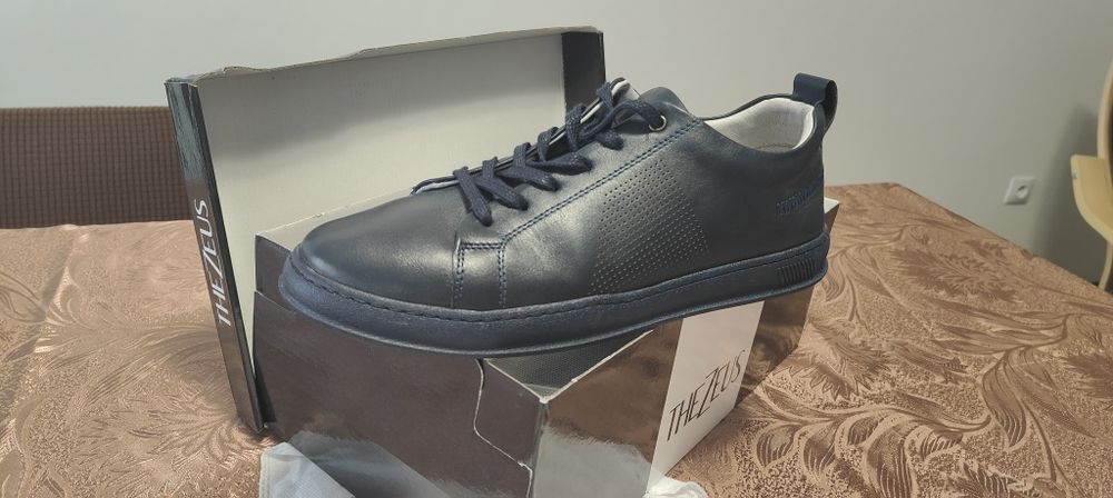 Pantofi bleumarin piele naturala