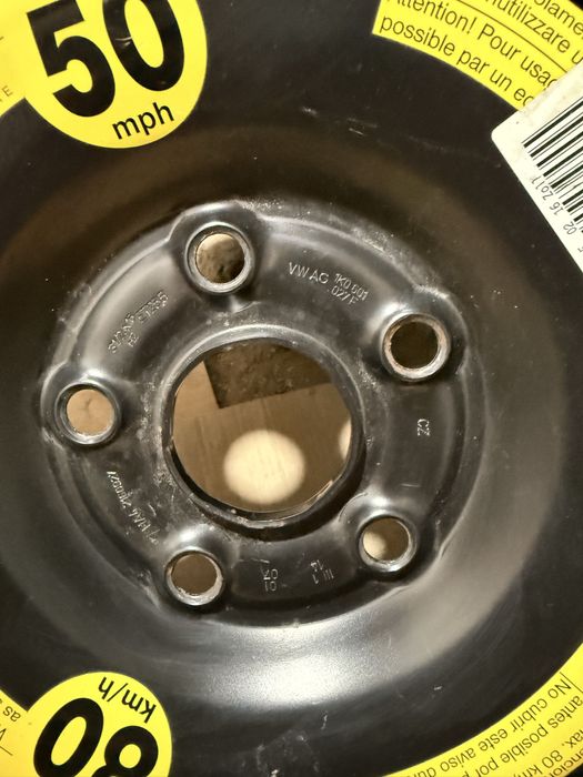 Roata rezerva slim 125/70 R16 5x112 central 57.1 VW Skoda Seat Audi