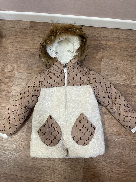 Зимняя детская куртка двустороняя