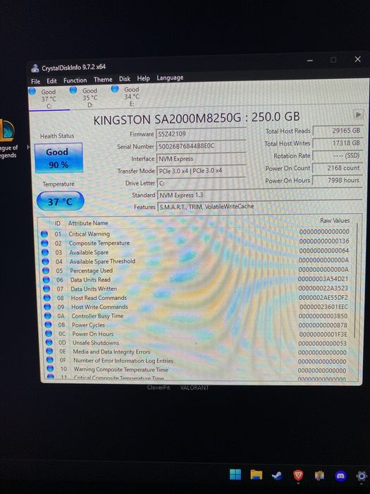 Kit SSD (SN 7100 wd black 1tb + Kingston A2000 250 gb