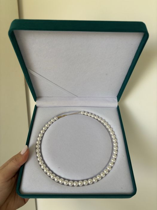 Colier de perle cu inchizatoare argint 925 - Nou, in cutie velur cadou