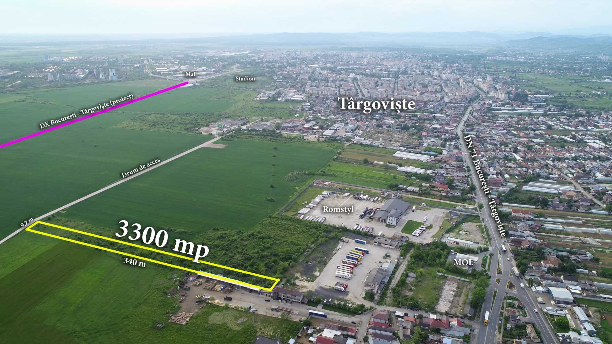 INVESTIŢIE: Teren 3300 mp la 2 km de Dâmboviţa Mall şi Stadion