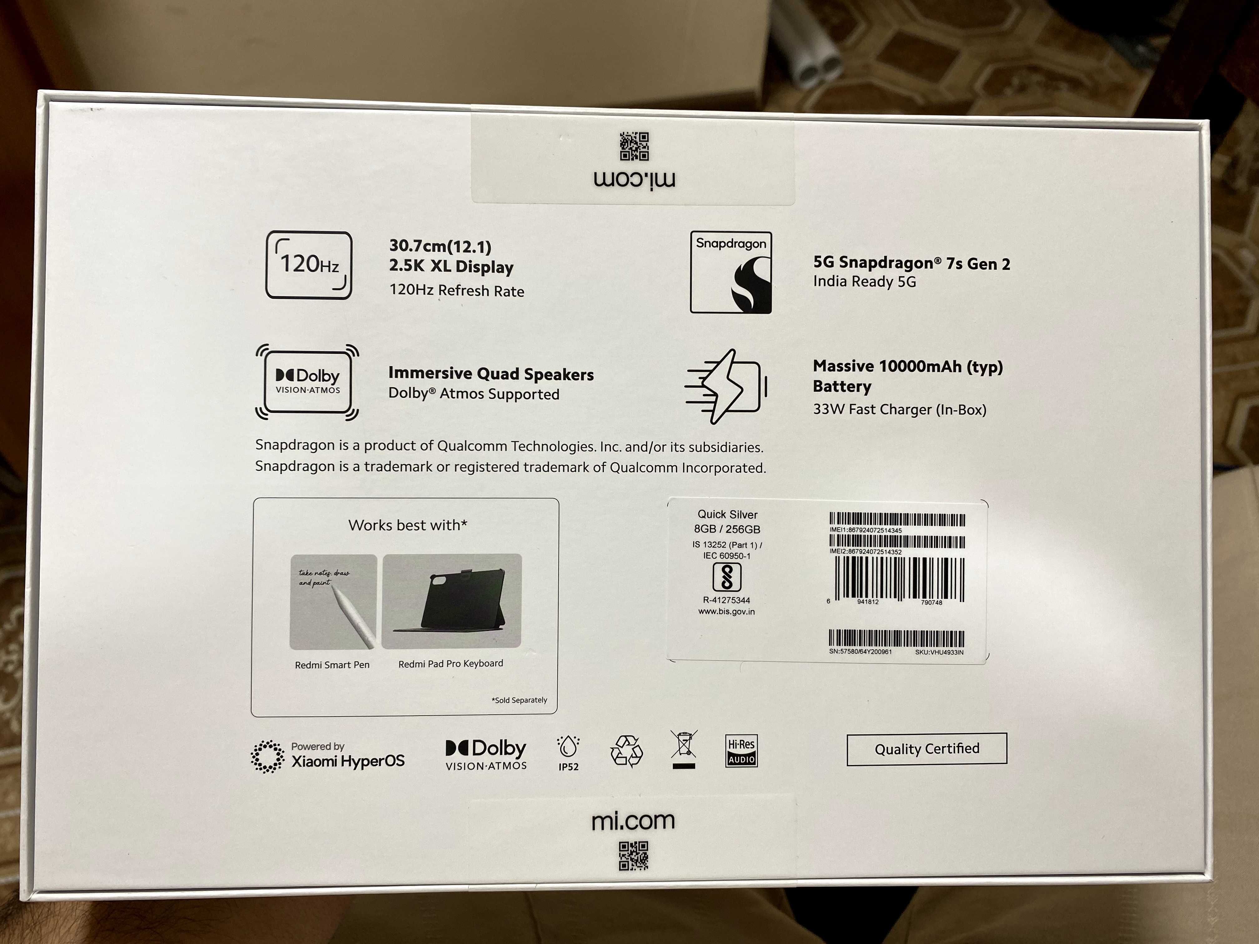 Планшет REDMI PAD PRO 5G 12.1 | 8/256 GB | Dual SIM | PUBG