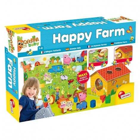 Пъзел за деца с ферма  Happy farm 72248 Lisciani Carotina Baby 3D