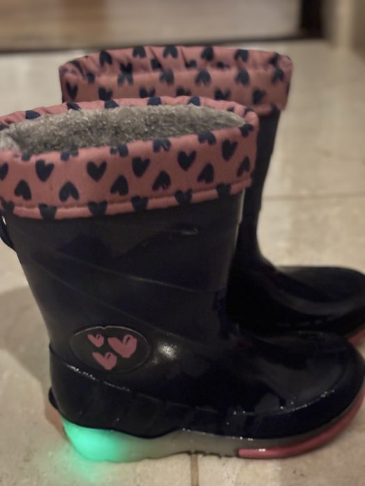 Cizme de ploaie Lupilu, cu luminite, captusite cu molton marimea 24/25
