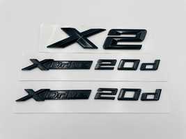 Set embleme compatibile BMW X2 x-drive 20d negru