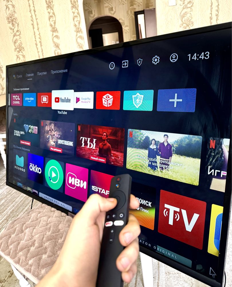 Телевизор Android smart tv Wi-Fi  127см голосовой ввод