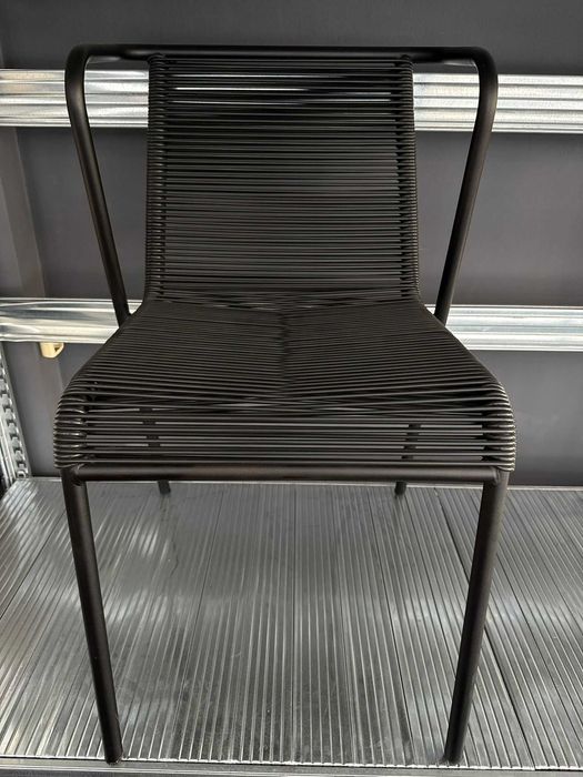 Scaun terasa metalic negru 1 bucata