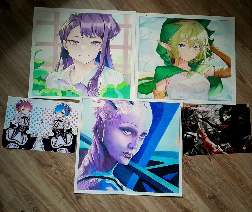 Рисунки и постеры по аниме и играм , отдам бесплатно