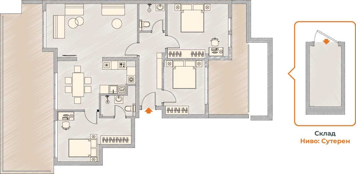 Продава се Четиристаен апартамент в София, Малинова долина - 173 кв.м за 1500 €/кв.м - Снимка #6