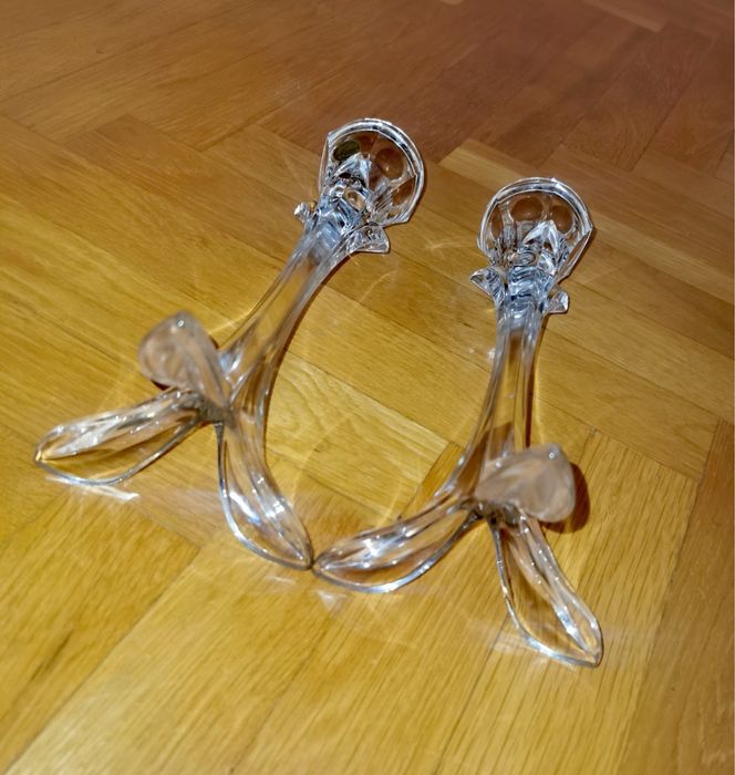 Кристални Свещници комплект френски БАНДОЛ Cristal D'Arques Durand  2