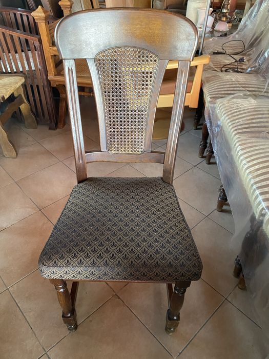 Masa ovala cu 4 scaune supebe lemn masiv stejar/ratan, calitate varf !