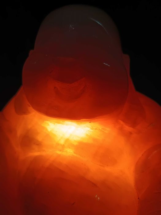 фигурка на Буда ръчно издълбана от чист бял нефрит, .Нощна лампа.