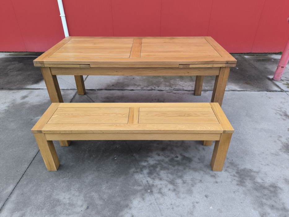 Масивна маса от Дъб+ пейка 2.80м