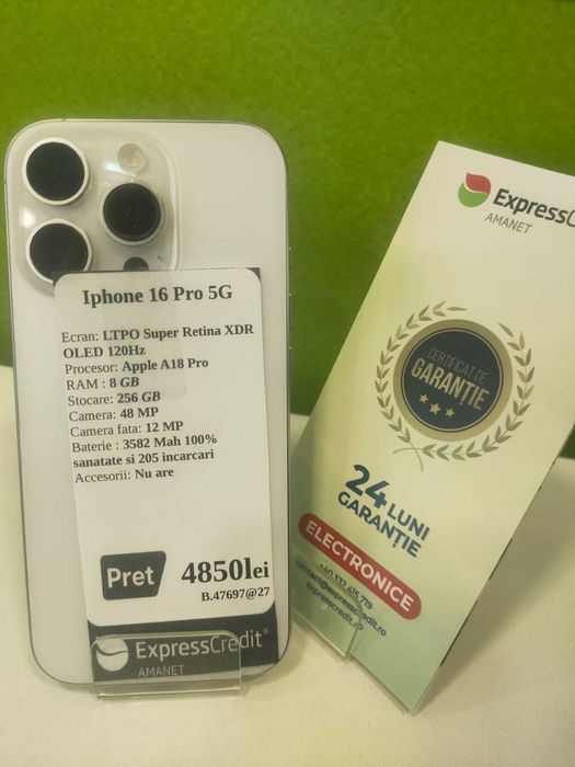 Iphone 16 Pro Garantie 2 ani! (ag27 Gara2)