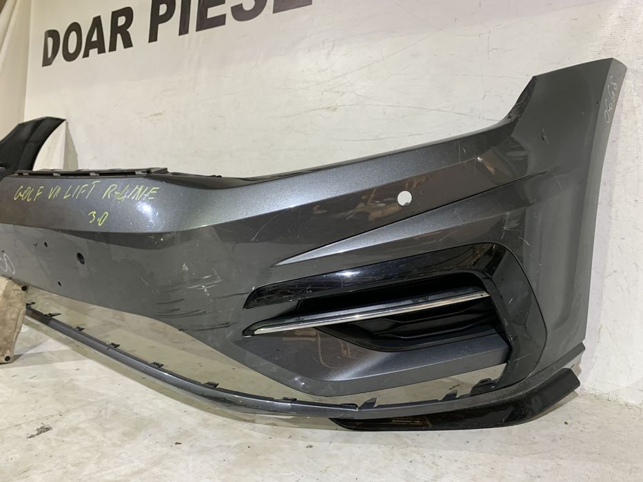 Bara fata VW Golf 7 VII, facelift, R-Line, 2017, 2018, 2019, 2020, cod origine OE 5G0807221LR, cu gauri pentru senzori de parcare (4).