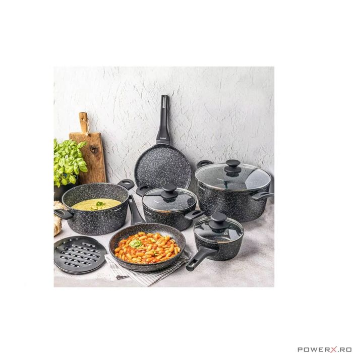 Set oale de aluminiu, cu capac din sticla, 12 piese, Klausberg