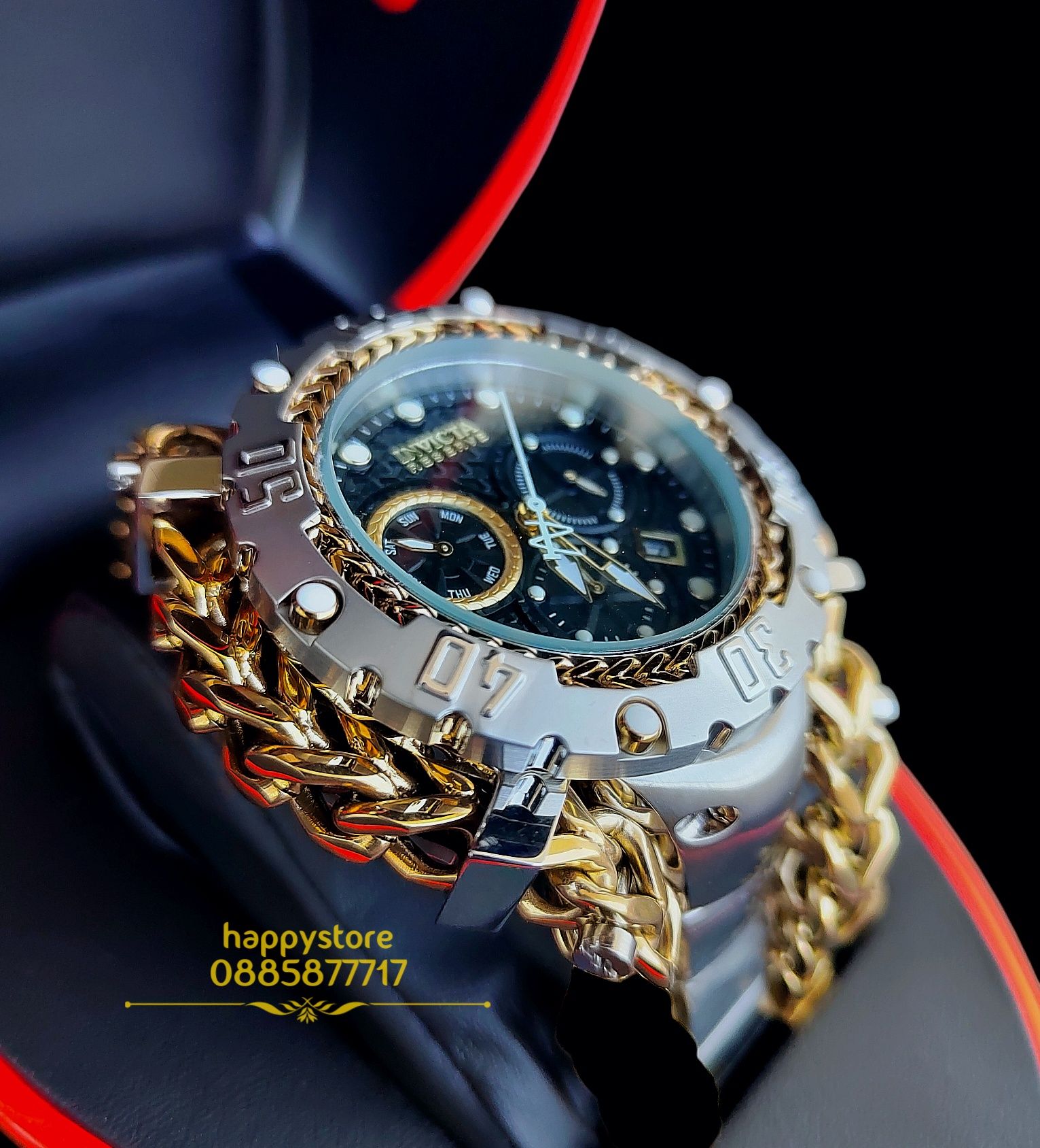 часовник INVICTA Gladiator Silver/Gold 60 mm, Инвикта нов