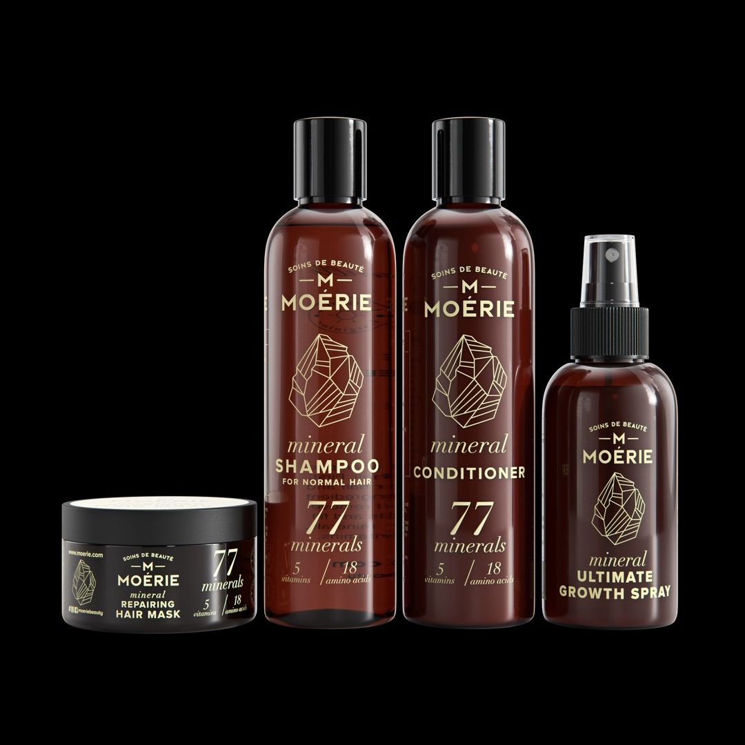 Set Moérie Hair Growth Set - Mineral Shampoo, Conditioner, Hair Mask