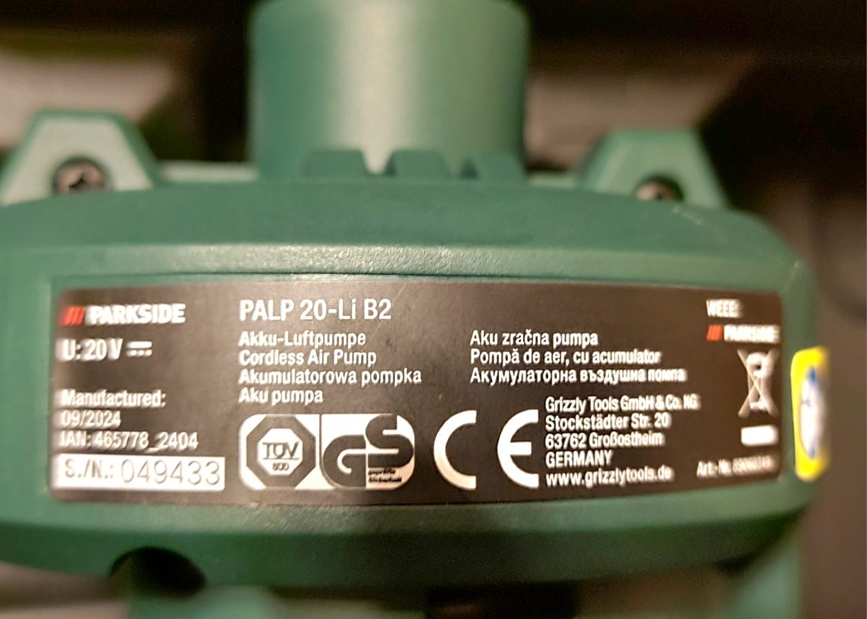 Parkside :Въздушна помпа 20v, перфоратор 12v 170лв батерии 12v