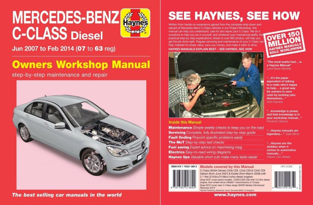 Manual auto Haynes Mercedes Benz Cls. A C E etc