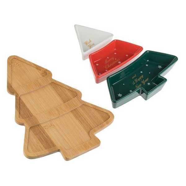 Коледни купички Mercado Trade, Бамбукова основа във формата на елха