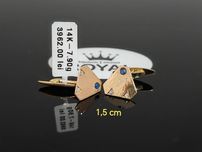 Bijuteria Royal CB : Butoni cămașă cu diamante si safir aur 14K 7,90 g