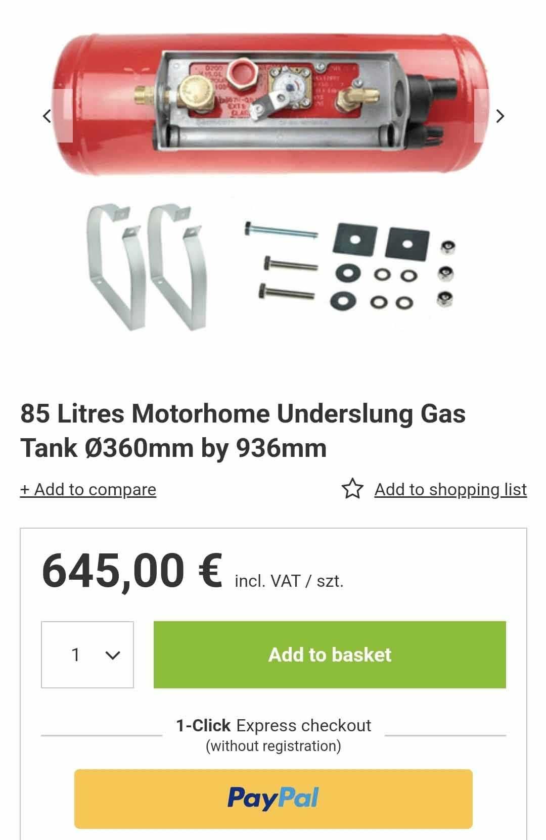 Stako rezervor GPL 80 litri, complet echipat, ca nou, import Germania