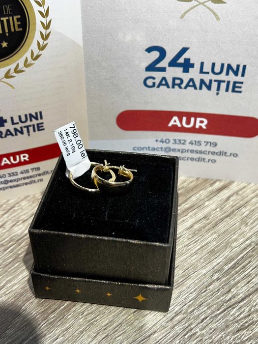 (AG42) Cercei Aur 14K 2.10g (B11656.1.) GARANTIE 2 ANI
