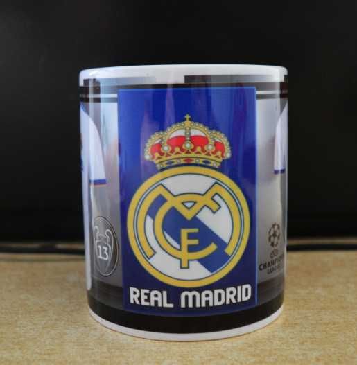 Футболна Чаша на Реал Мадрид с Ваше Име и Номер!Фен чаша REAL MADRID!