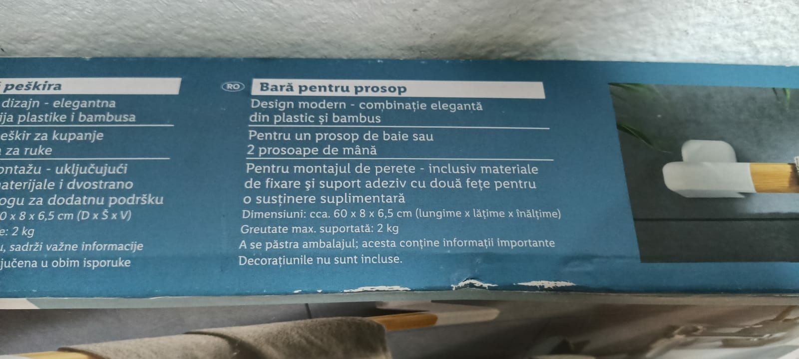 Suport Prosop Baie Nou De Lemn Bambus În Cutie