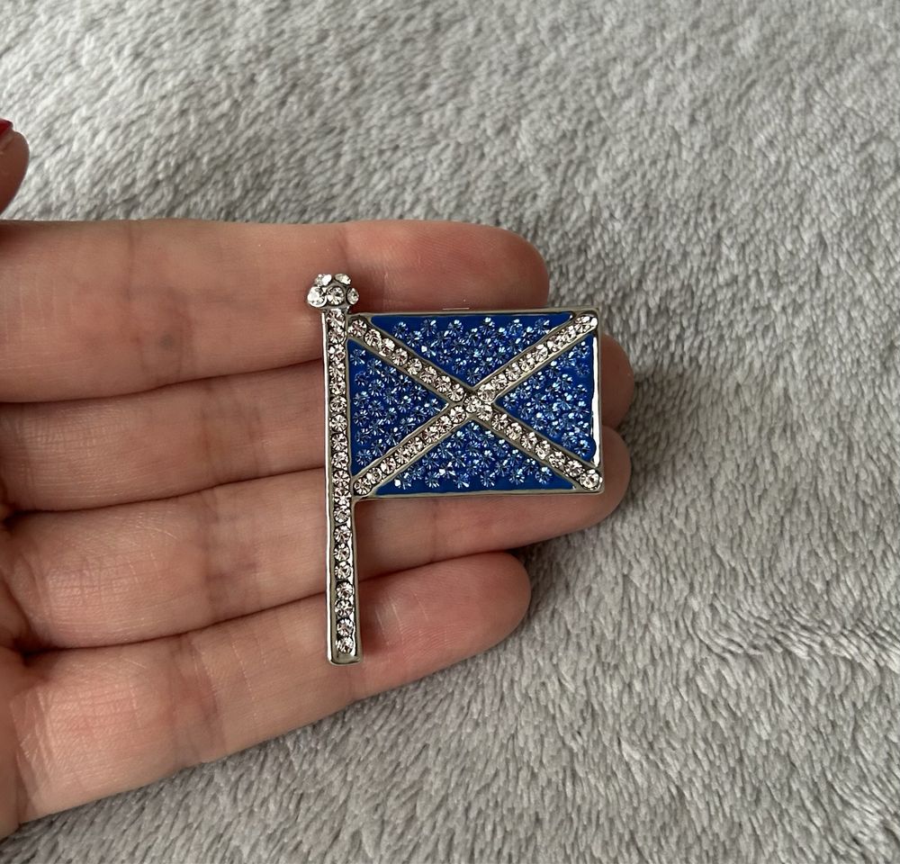 Брошка Шотландия - Crystal Scottish Flag Brooch